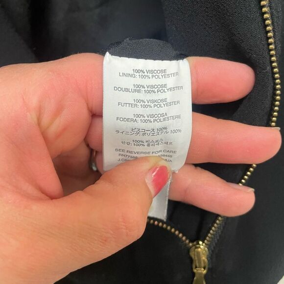 J.Crew Women's Black Skinny Jumpsuit with Gold Side Zipper SZ 0 - Picture 8 of 11